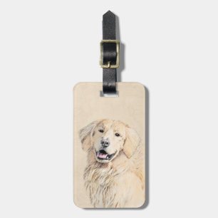 Golden Retriever schilderen - Kute Original Dog Ar Bagagelabel