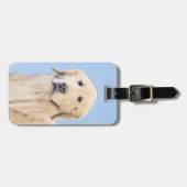 Golden Retriever schilderen - Kute Original Dog Ar Bagagelabel (Voorkant horizontaal)