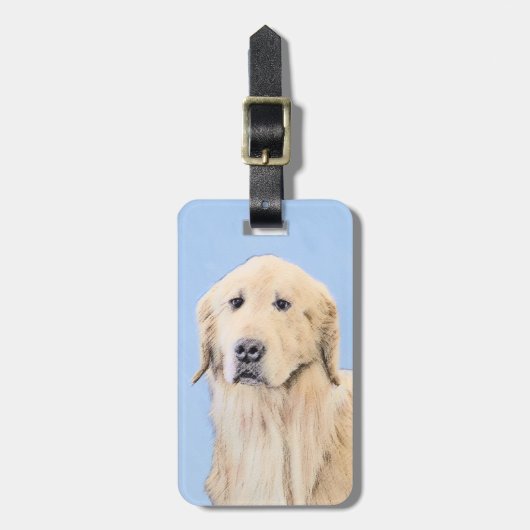 Golden Retriever schilderen - Kute Original Dog Ar Bagagelabel (Voorkant verticaal)