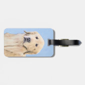 Golden Retriever schilderen - Kute Original Dog Ar Bagagelabel (Achterkant horizontaal)