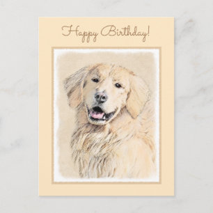 Golden Retriever schilderen - Kute Original Dog Ar Briefkaart