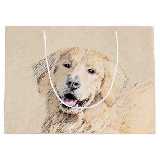 Golden Retriever schilderen - Kute Original Dog Ar Groot Cadeauzakje (Voorkant)