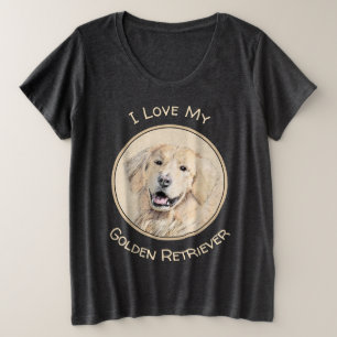 Golden Retriever schilderen - Kute Original Dog Ar Grote Maat T-shirt