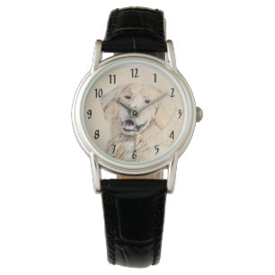 Golden Retriever schilderen - Kute Original Dog Ar Horloge