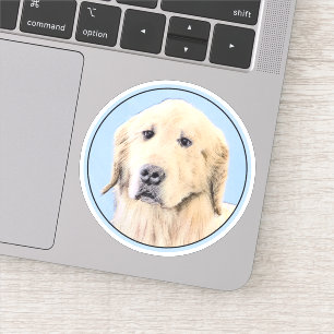 Golden Retriever schilderen - Kute Original Dog Ar Sticker