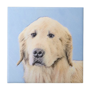Golden Retriever schilderen - Kute Original Dog Ar Tegeltje