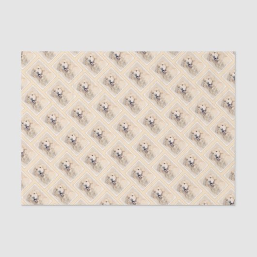 Golden Retriever schilderen - Kute Original Dog Ar Tissuepapier (Voorkant)