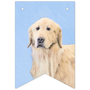 Golden Retriever schilderen - Kute Original Dog Ar Vlaggetjes