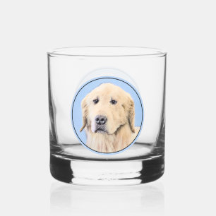 Golden Retriever schilderen - Kute Original Dog Ar Whisky Glas
