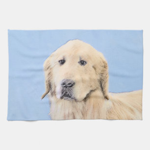 Golden Retriever schilderen - Oorspronkelijke dog Theedoek