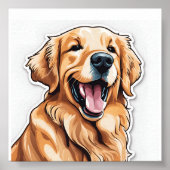 Golden Retriever schilderen Poster (Voorkant)