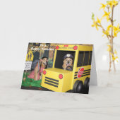 Golden Retriever School Bus Leraar Dank u Kaart (Gele Bloem)
