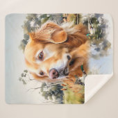 Golden Retriever Sherpa Deken (Voorkant (horizontaal))