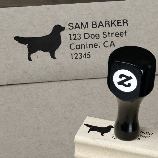 Golden Retriever Silhouet Retouradres Rubberstempel
