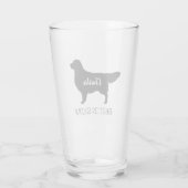 Golden Retriever Silhouette Custom Hondenliefhebbe Glas (Achterkant)