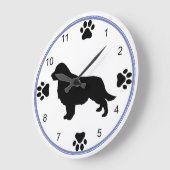 Golden Retriever Silhouette Grote Klok (Hoek)
