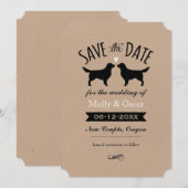 Golden Retriever Silhouetten Bruiloft Save the Dat Save The Date (Voorkant / Achterkant)