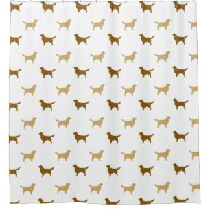Golden Retriever Silhouettes Pattern Douchegordijn