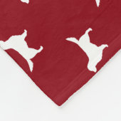 Golden Retriever Silhouettes Pattern Red en White Fleece Deken (Hoek)