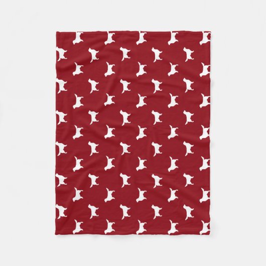 Golden Retriever Silhouettes Pattern Red en White Fleece Deken (Voorkant)