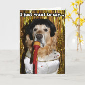 Golden Retriever Singer Hartelijk dank Kaart (Gele Bloem)