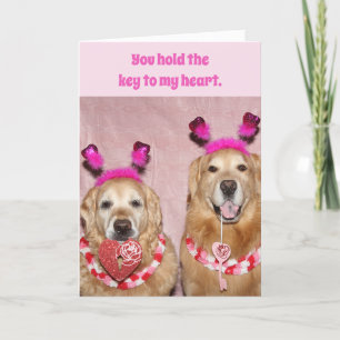 Golden Retriever Sleutel tot Mijn Hart Valentijnsd Kaart