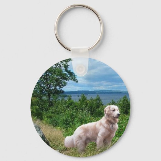 Golden Retriever Sleutelhanger bij het meer (Voorkant)