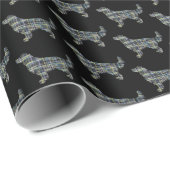 Golden Retriever Small Silhouette Grid Black Cadeaupapier (Rol Hoek)