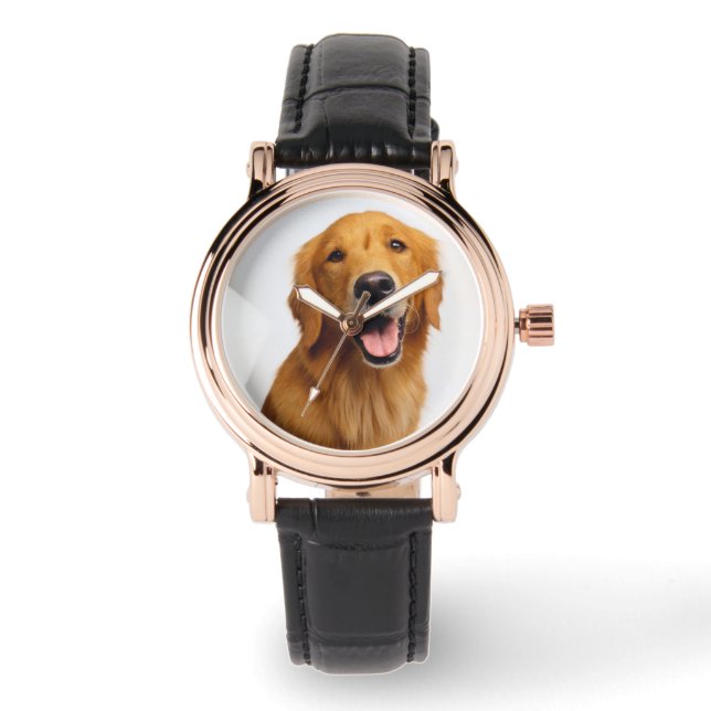 Golden Retriever Smile Horloge (Voorkant)