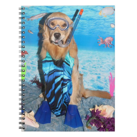 Golden Retriever Snorkeler Notitieboek (Voorkant)