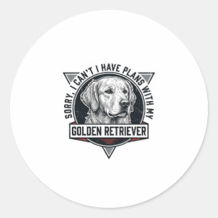 Golden Retriever Sorry I heb plannen Hondenliefheb Ronde Sticker