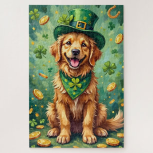 Golden Retriever St. Patrick's Day Geluks Hond Legpuzzel