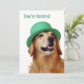 Golden Retriever St. Patrick's Day Kaart (Staand voorkant)