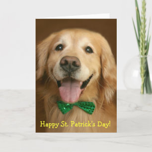 Golden Retriever St. Patrick's Day Kaart
