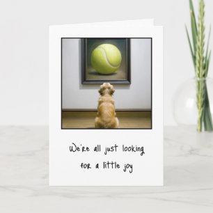 Golden Retriever Staren naar Tennis Ball Art Piece Kaart