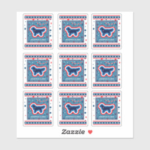 Golden Retriever Sterren Rood Wit Blauw 4 juli Sticker