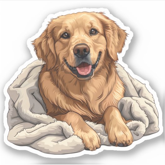 Golden Retriever Sticker (Voorkant)