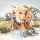 Golden Retriever Sticker (Voorkant)