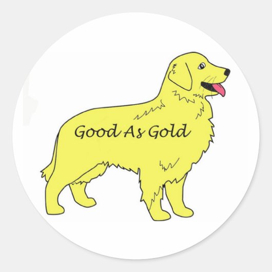 Golden Retriever Sticker Goed Als Goud (Voorkant)