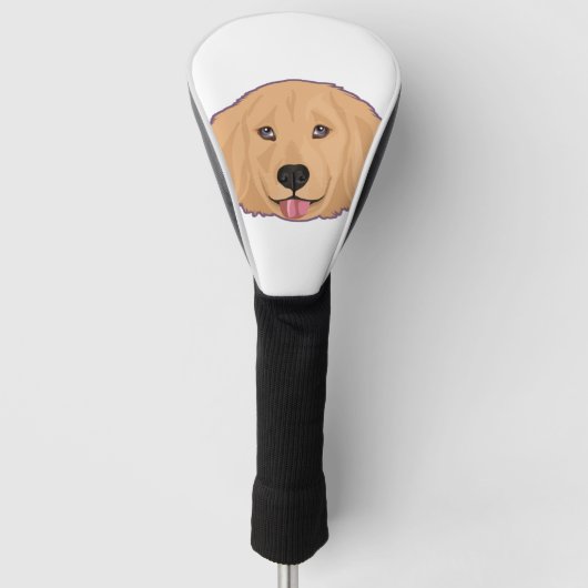 Golden Retriever Sticker Golfheadcover (Voorkant)