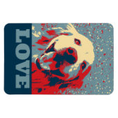 Golden Retriever Stylized Love Magneet (Horizontaal)