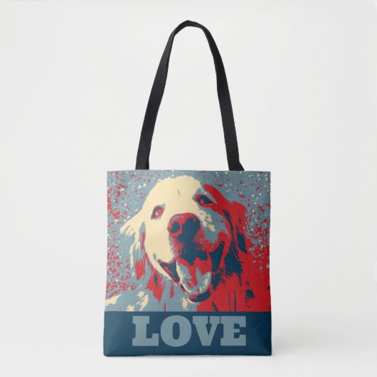 Golden Retriever Stylized Love Tote Bag (Voorkant)
