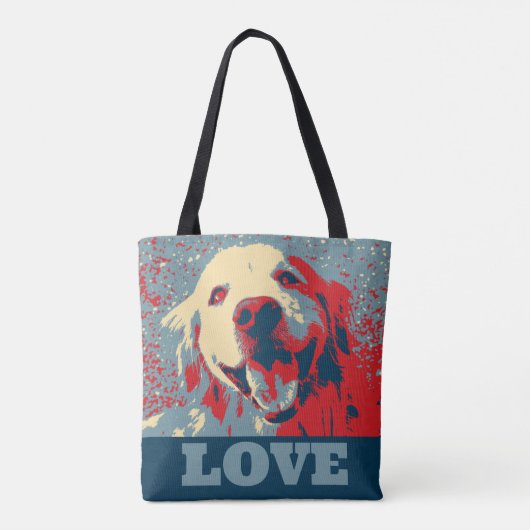 Golden Retriever Stylized Love Tote Bag (Achterkant)