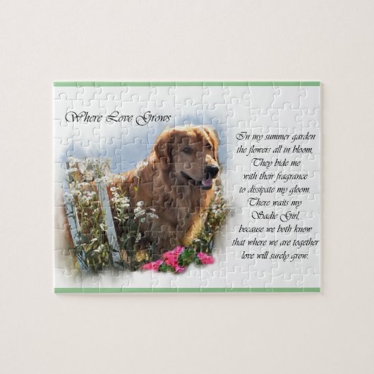 Golden Retriever Summer Garden Legpuzzel (Horizontaal)