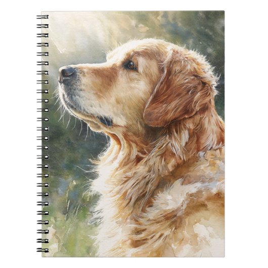 Golden Retriever Sunlit Portrait Notitieboek (Voorkant)