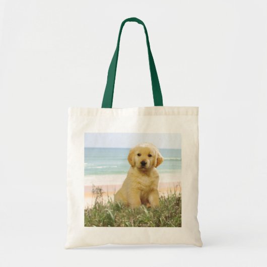 Golden retriever sur le sac fourre-tout à plage (Devant)