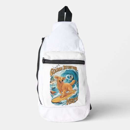 Golden Retriever Surfparadijs Sling Bag (Voorkant)