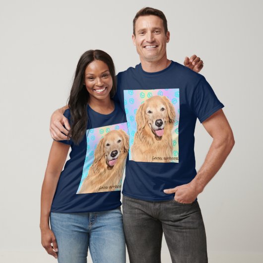 Golden retriever T-shirt with Paw print Tシャツ (Unisex)