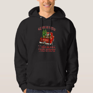 Golden Retriever Through The Snow Christmas Truck  Hoodie