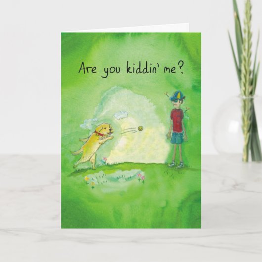 Golden Retriever Thrower - Funny Boss's Day Kaart (Voorkant)